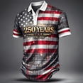 thumbnail image 1 of Conairie Mens 4th of July Polo Shirts Short Sleeve Button Stand Collar Patriotic Golf Shirt American Falg Print Holiday Commemorative Tops Red XL, 1 of 3