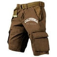 thumbnail image 1 of Conairie Mens Cargo Shorts Casual Stretch Relaxed Fit Twill Work Out Shorts Lightweight Washed Military Shorts No Belt Brown XXXXL, 1 of 1