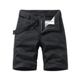 thumbnail image 1 of Conairie Mens Cargo Shorts Vintage Elastic Waist Work Shorts Lightweight Washed Military Shorts No Belt Black 32, 1 of 2