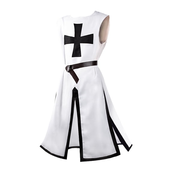 Conairie Mens Crusader Templar Renaissance Knight Warrior Tunic Retro Halloween Cosplay Top C XXL