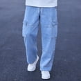 thumbnail image 1 of Conairie Mens Jeans Regular Fit Elastic Waist Denim Pants Vintage Solid Lightweight Comfortable Vintage Workwear Classic Jeans Trousers Light Blue S, 1 of 4