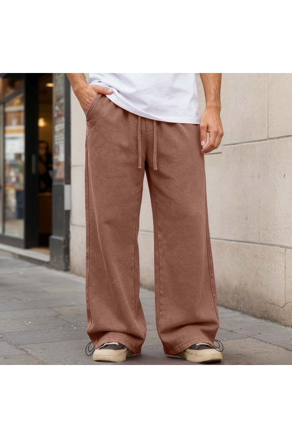 Mens Jeans Relaxed Fit Vintage Elastic Waist Denim Pants Solid Lightweight Comfortable Travel Long Jeans With Pocket Coffee XXL