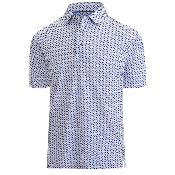 Conairie Mens Polo Shirts Polka Dot Print Collared Regular Fit Short Sleeve Golf Shirts Comfortable Summer Casual Button Tops L