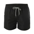 thumbnail image 1 of Conairie Mens Swim Trunks Solid Quick Dry Bathing Suit Board Shorts Beach Lightweight Swimsuit Bottom With Drawstring Black M, 1 of 2