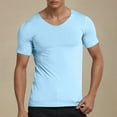 thumbnail image 1 of Conairie Mens T Shirts Workout Slim Fit Solid Color Crew Neck Short Sleeve Athletic Shirts Comfy 2026 Spring Summer Fall Work Tee Pullover Outfits Sky Blue XXXL, 1 of 4