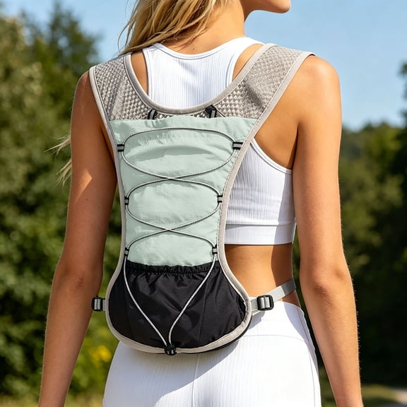 Conairie Multi-functional Sports Hydration Backpack for Marathon Reflective Running Vest Pack for Men Breathable Mint Green One Size