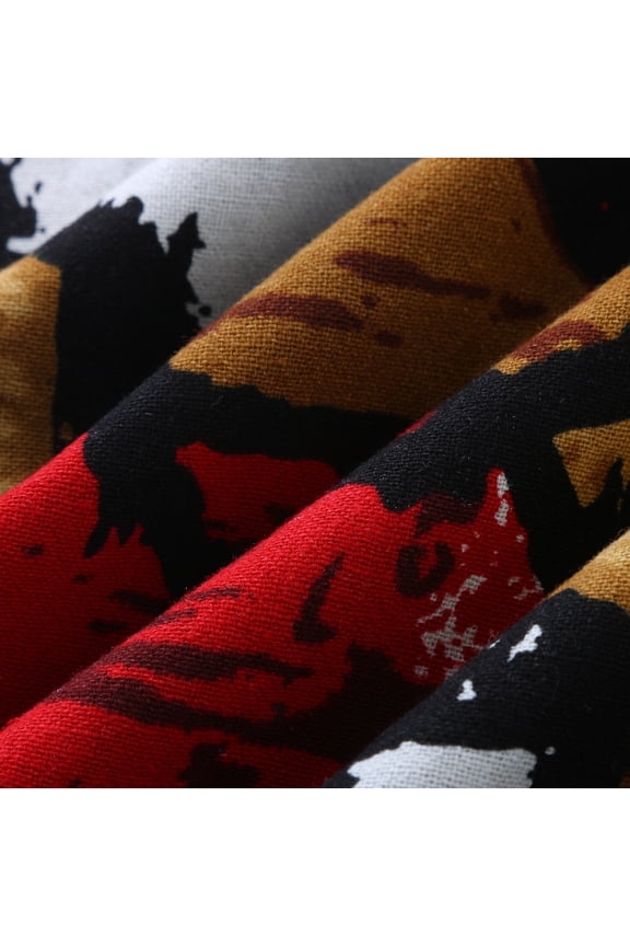 Overalls For Womens Graphics Print Lightweight Boho Streetwear Rompers Straight Leg Pants With Pockets Wine XL