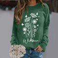 thumbnail image 1 of Conairie Oversized Sweatshirts for Women Flower Printed Fashionable And Retro Crew Neck Cozy Sweaters Casual Style Long Sleeve Pullover Tops Fall Winter Outfits Clothes Dark Green XXL, 1 of 5