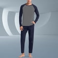 thumbnail image 1 of Conairie Pajamas for Men Set Two Piece Long Sleeve Crew Neck Top And Pants Sleep Pajama Lightweight Loungewear with Pockets Navy XXL, 1 of 4