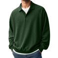 thumbnail image 1 of Conairie Polo Shirts for Men Long Sleeve Fall Henley Waffle Lapel Quarter Button Polo Shirt Casual Striped Loose Fit Sweat Tops GN2 XXXL, 1 of 4