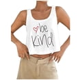 thumbnail image 1 of Conairie Ribbed Tank Tops For Women Scoop Neck Sleeveless Ribbed Knit Crop Basic Blouses Letter Print Y2K Camisole Shirts Light Yellow M, 1 of 3