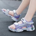 thumbnail image 1 of Conairie Sandals For Girls Open Toe Adjustable Hook And Loop Water Shoes Kid Fashionable Summer Sports Shoes Purple 10.5-11 Y, 1 of 3