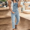 thumbnail image 1 of Conairie Skinny Jeans for Women Casual Denim Rompers Denim Jeans Overalls Ripped Washed Jumpsuits Pants Travel with Pockets Light blue S, 1 of 6
