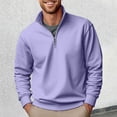 thumbnail image 1 of Conairie Sweatshirts For Men Quarter Zip Solid Casual Fashion Loose Fit Crew Neck Shirts Comfoty Soft Long Sleeve Pullover Tops Spring Fall Outfits Clothes Orange XXXL Purple XXL, 1 of 5
