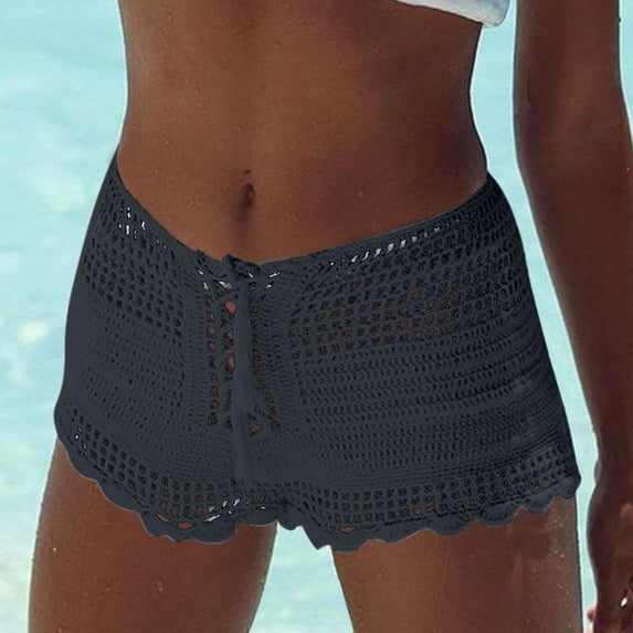 Conairie Swim Bottoms For Women Lace Mesh High Cut Full Coverage Bathing Suit Ruched Scrunch Swimsuit Bottom L