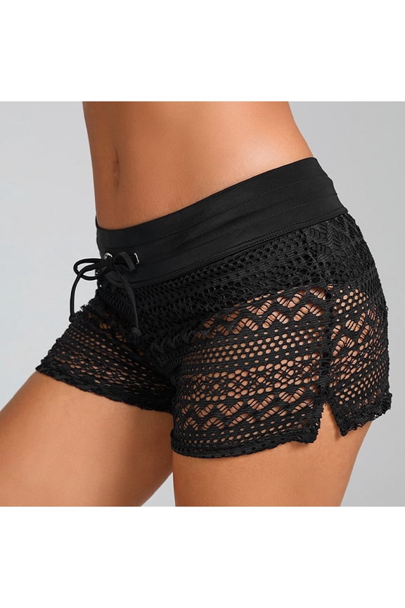 Swim Bottoms For Women Lace Mesh Tummy Control High Waisted Swimsuit Ruched Scrunch Swim Bottom L