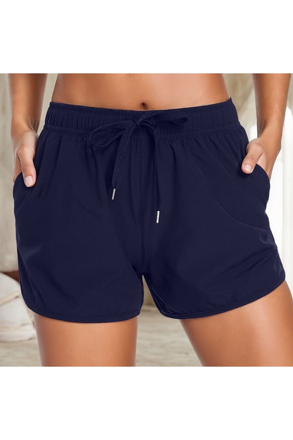 Swim Shorts For Womens High Cut Full Coverage Swimsuit Comfortable Ruched Scrunch Bathing Suit Bottom Navy XXXL