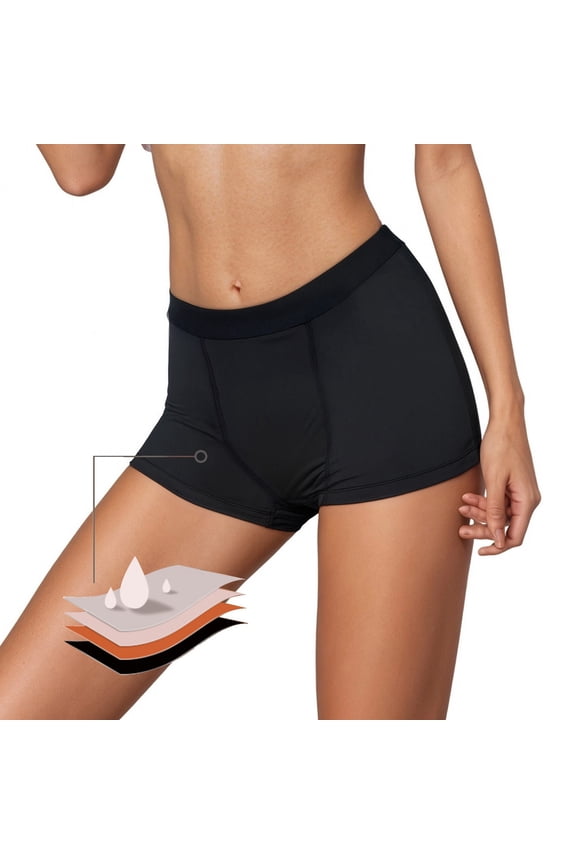 Swim Shorts Women High Waisted Full Coverage Bathing Suit Comfortable Ruched Scrunch Swimsuit Bottom Black L