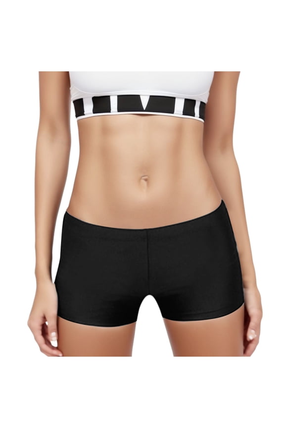 Swim Shorts Womens Full Coverage High Cut Swimsuit Comfortable Ruched Scrunch Bathing Suit Bottom Black L