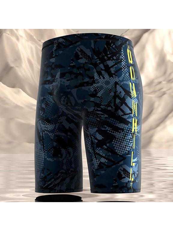 Swim Trunks Men Elastic Waist Competitive Athletic Swim Team Suit Quick Dry Swim Jammers Upf 50+ Dark Blue XXXXXL