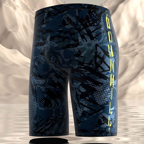 Conairie Swim Trunks Men Floral Print Competitive Swim Racing Team Swimsuit Lightweight Elastic Waist Swimming Shorts UPF 50+ XXL