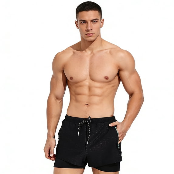 Conairie Swim Trunks Men Solid Competitive Athletic Swim Team Suit Lightweight Quick Dry Swim Jammers UPF 50+ XXL