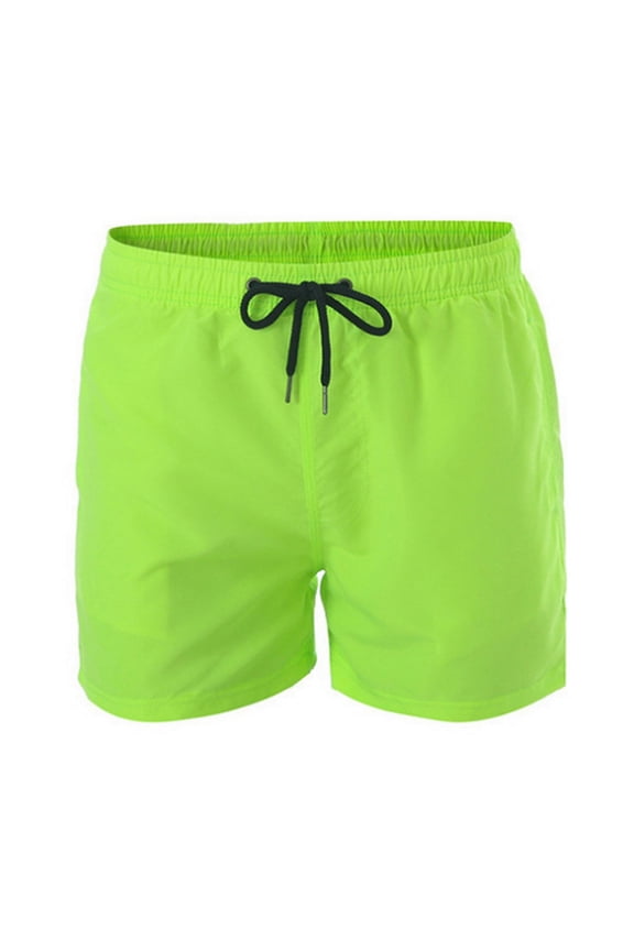 Swim Trunks Men Solid Stretch Quick Dry Liner Swim Shorts Beach Lightweight Bathing Suit Bottom With Drawstring Light Green XXL