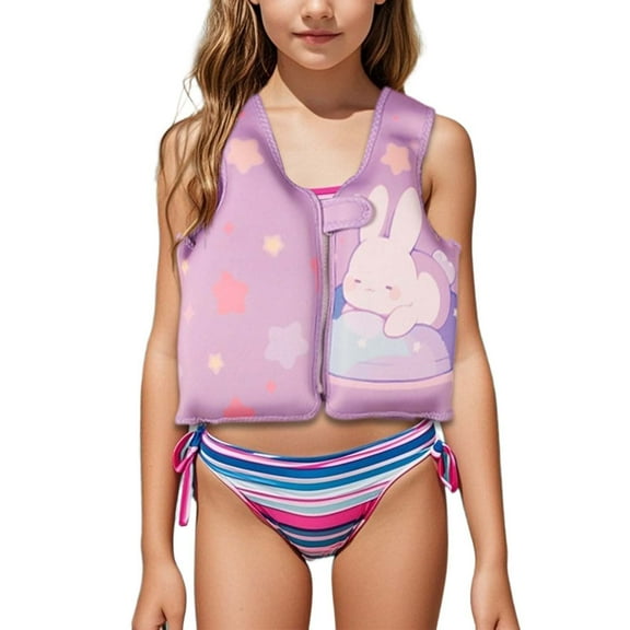 Conairie Swim Vest For Girl Lightweight Swimming Aid With Adjustable Safety Strap Life Jackets Great For Pool Light Purple