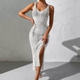 thumbnail image 1 of Conairie Swimsuit Coverup For Womens Sleeveless Loose Crochet Knit Bathing Suits Cover Up Summer Beach Swimwear Vacation Outfits White One Size, 1 of 4