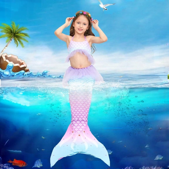 Conairie Swimsuit For Girls Set 3 Piece Flounce Ruffle Tankini Top With Shorts Princess Skirt Sets Comfortable Summer Beach Swimwear Pink