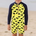 thumbnail image 1 of Conairie Swimsuit for Boys One Piece Stretch Long Sleeve Rash Guard Bathing Suit with Zipper Summer Beach Breathable Swimwear Yellow, 1 of 4