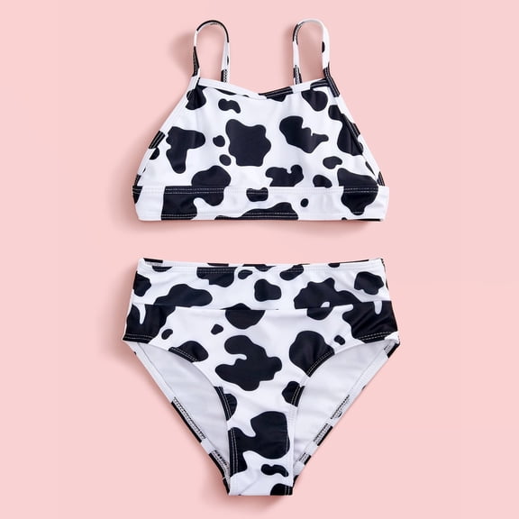 Conairie Two Piece Girls Bikini Sets Tankini Top And Bottom Swimsuit Outfit Lightweight Bathing Suit Summer Beach Swimwear White