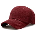 thumbnail image 1 of Conairie Unisex Corduroy Baseball Cap Casual Outdoor Sun Protection Adjustable Curved Brim Soft Cotton Breathable Summer Hat Red, 1 of 1