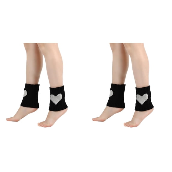 Conairie Valentines Day Socks for Women 2 Pack Heart Print Mid Calf Crew Socks Ribbed Knit Dress Boot Socks One Size