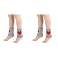 thumbnail image 1 of Conairie Valentines Day Socks for Women 2 Pack Heart Print Mid Calf Crew Socks Ribbed Knit Dress Boot Socks One Size, 1 of 5