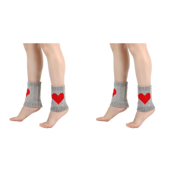 Conairie Valentines Day Socks for Women 2 Pack Heart Print Mid Calf Crew Socks Ribbed Knit Dress Boot Socks One Size