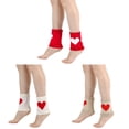 thumbnail image 1 of Conairie Valentines Day Socks for Women 3 Pack Heart Print Mid Calf Crew Socks Ribbed Knit Dress Boot Socks One Size, 1 of 5