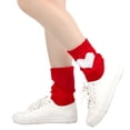 thumbnail image 1 of Conairie Valentines Day Socks for Women's Heart Print Mid Calf Crew Socks Ribbed Knit Dress Boot Socks Red One Size, 1 of 3