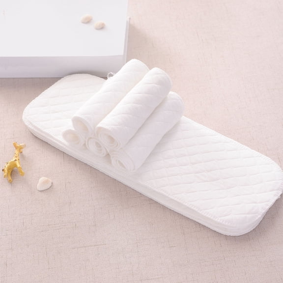 Conairie Washable Cotton Diaper for Reusable Breathable Soft Gauze Cloth Nappies with Absorbent White 0M-6M