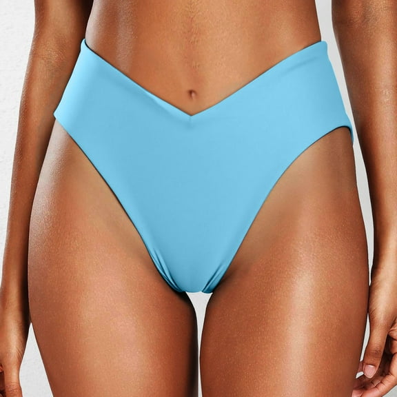 Conairie Women Bikini Bottoms High Waisted Tummy Control Swimsuit Lightweight Ruched Scrunch Swim Bottom BU1 S