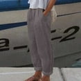 thumbnail image 1 of Conairie Women Linen Pants Wide Leg High Waisted Lounge Palazzo Trousers Solid Relaxed Fit Vacation Beach Pants Outfits With Pockets Grey L, 1 of 6