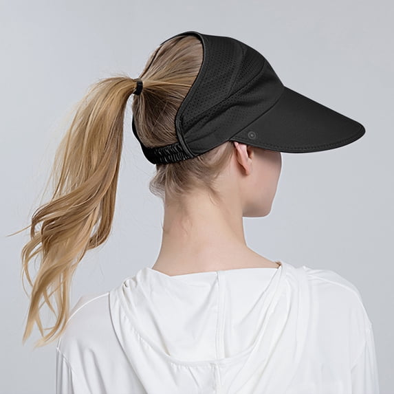 Conairie Women Summer UV Protection Sun Hat Face Shield Mask for Cycling Outdoor Adjustable Breathable Lightweight Cap Black