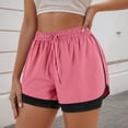 thumbnail image 1 of Conairie Women Sweat Shorts Loose Quick Dry Elastic High Waisted Running Shorts with Built-In Liner Breathable Summer Lounge Shorts with Pockets Red M, 1 of 6