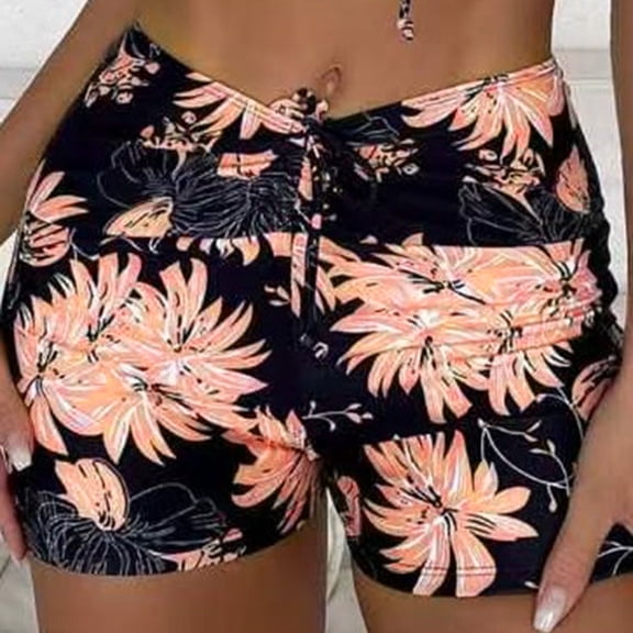 Conairie Women Swim Shorts Full Coverage High Waisted Bathing Suit Comfortable Ruched Scrunch Swim Bottom Pink S