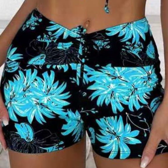 Conairie Women Swim Shorts Full Coverage High Waisted Bathing Suit Comfortable Ruched Scrunch Swimsuit Bottom Sky Blue S