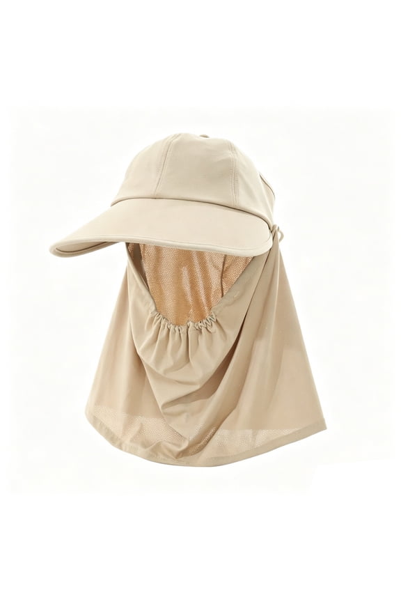 Women's Summer Sun Hat UV Protection Face Shield Mask for Cycling Riding Outdoor Adjustable Breathable Lightweight Khaki