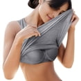 thumbnail image 1 of Conairie Women's Tank Tops Workout with Built in Bra Solid Color Scoop Neck Slim Racerback Yoga Casual Sleeveless Blouses Summer Work Shirts Grey L, 1 of 4