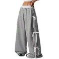 thumbnail image 1 of Conairie Womens Baggy Sweatpants Valentines Bow Print Lightweight Open Bottom Athletic Pants Casual Sport Pants With Pocket Grey M, 1 of 8