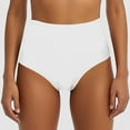 thumbnail image 1 of Conairie Womens Bikini Bottoms High Cut Tummy Control Swimsuit Ruched Scrunch Swim Bottom White M, 1 of 4