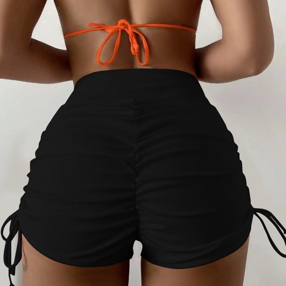 Conairie Womens Bikini Bottoms Solid High Waisted Full Coverage Bathing Suit Ruched Scrunch Swimwear Bottom XXL